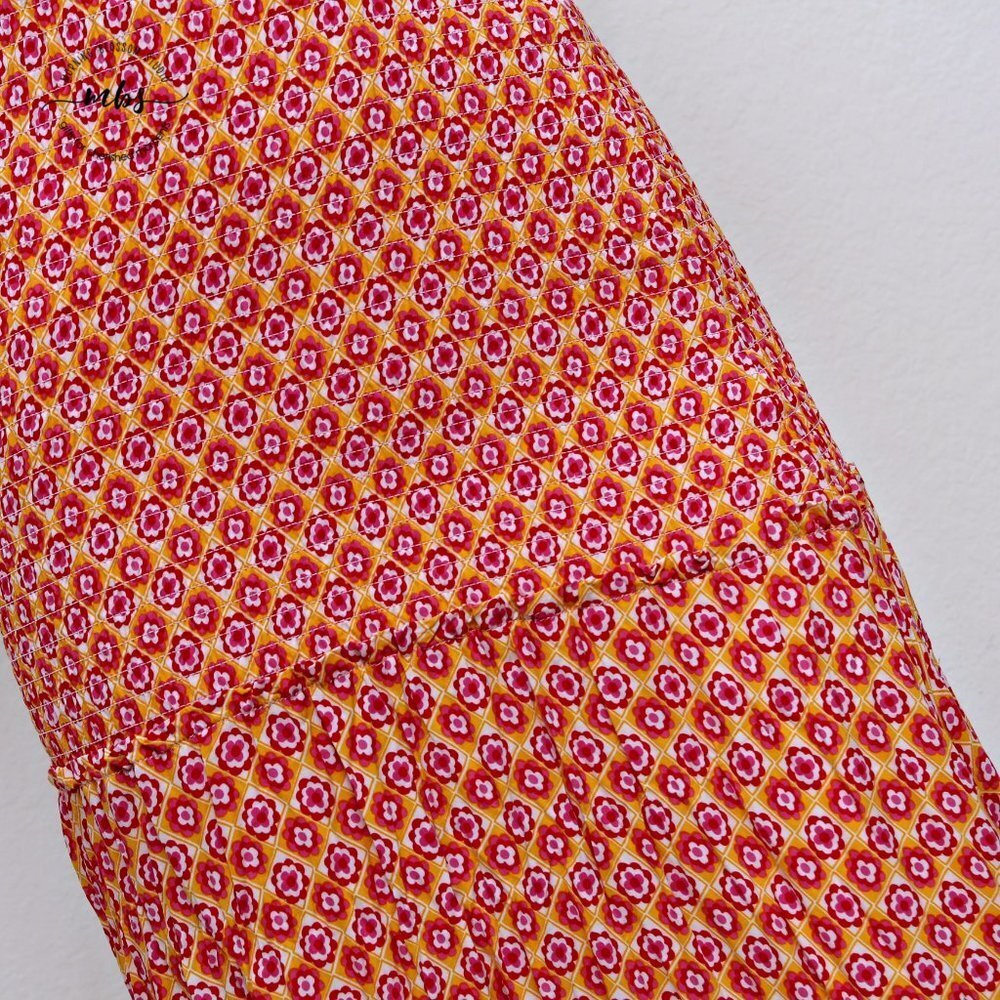 L*SPACE Simone Floral Square‎ Neck Short Sleeve Smocked High Low Maxi Dress - Picture 15 of 16